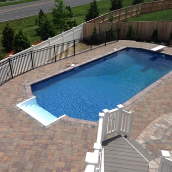 Boyer Landscapes Inc - View of the patio and pool from the top of the stairs - Landscaping Near Me - White Post, Virginia Boyer Landscapes Inc - View of the patio and pool from the top of the stairs - Landscaping Near Me - White Post, Virginia