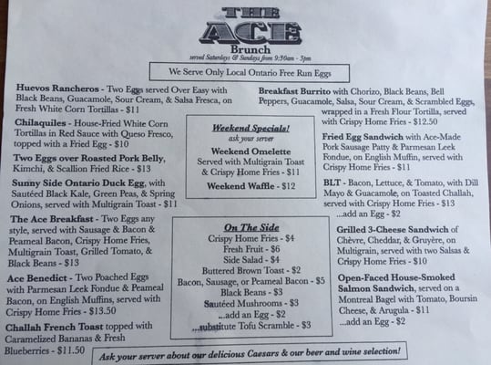 Menu photo 7 The Ace Toronto, ON