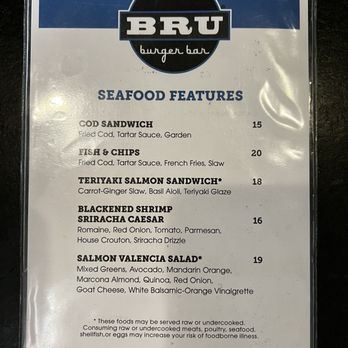 BRU Burger Bar - Indianapolis - Seafood menu - Burgers Near Me - Indianapolis, Indiana