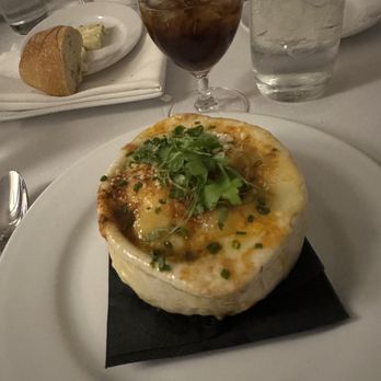 Toscano Ristorante - French Onion Soup as it arrived - Italian Near Me - Bordentown, New Jersey