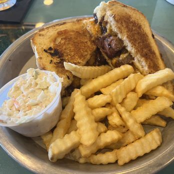 Bubba's Fish Camp & Smokehouse - Brisket Grill Cheese! Home-run to say the least! Slaw was tasty as well! Fries? goes without saying! - Seafood Near Me - Myrtle Beach, South Carolina