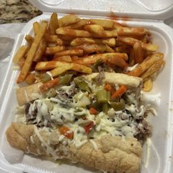 Tonys Philly Steaks - Italian beef dipped hot provolone just okay...