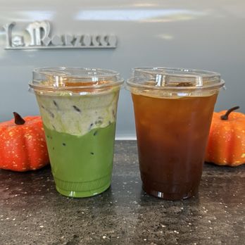 Academic Coffee - banana matcha with oat milk, iced americano - Coffee & Tea Near Me - Santa Clara, California