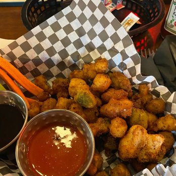 South Perry Lantern - a basket of fried vegetables and dipping sauce - Beer Bar Near Me - Spokane, Washington