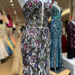 The Dress Shop - Form fitting multi colored dress from Alyce Designs