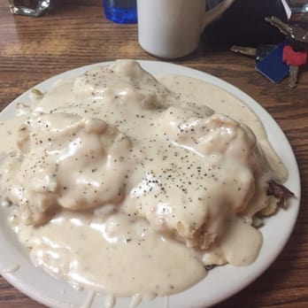 Flo's Airport Cafe - Biscuits n Gravy over Hashbrowns...."Yum!" - Breakfast & Brunch Near Me - Chino, California
