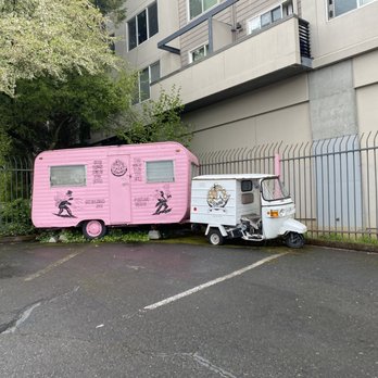 Voodoo Doughnut - Mobile donut vans in the parking lot - Donuts Near Me - Portland, Oregon Voodoo Doughnut - Mobile donut vans in the parking lot - Donuts Near Me - Portland, Oregon