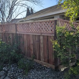 New redwood fence New redwood fence