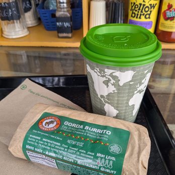 Perkolated Peaks - Gordo breakfast burrito and a cinnamon latte - Coffee & Tea Near Me - Twin Lakes, Colorado