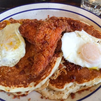 Jacob's Pickles - Chicken & Pancakes add 2 fried eggs - Comfort Food Near Me - New York, New York Jacob's Pickles - Chicken & Pancakes add 2 fried eggs - Comfort Food Near Me - New York, New York