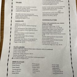 Mom's Kitchen - Lunch menu