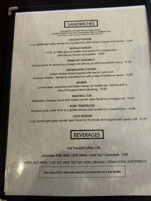 Menu photo 2 The Gaslight Dining Saloon Rockerville, SD Menu photo 2 The Gaslight Dining Saloon Rockerville, SD