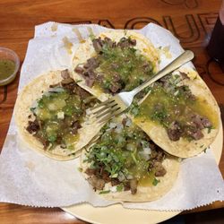 Taqueria Los Gordos - Two tacos with tripas, two with lengua