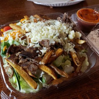 Peppi's - Pittsburgh Salad, highly recommended with Blazin Sauce dressing - Burgers Near Me - Pittsburgh, Pennsylvania