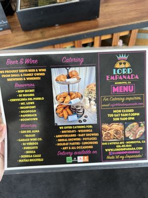 Menu photo 3 Lord Empanada Monrovia, CA