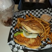 Photo of Doomie's Home Cookin' - Los Angeles, CA, United States. Spicy Chicken Sandwich w/ spicy mayo & Oreo Milkshake