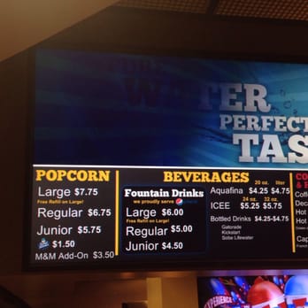 Marcus Crosswoods Cinema - Concessions pricing March 2016 - Cinema Near Me - Columbus, Ohio