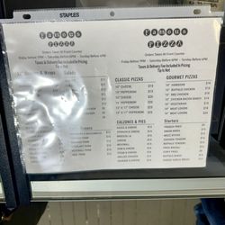 Advanced Action Sports - Famous Pizza menu