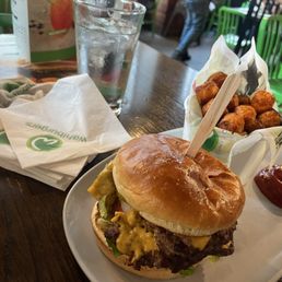 OUR BURGER SMASH and TATER TOTS OUR BURGER SMASH and TATER TOTS
