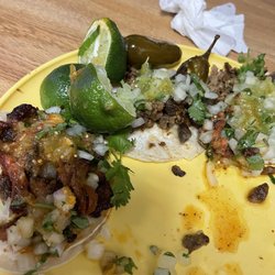 Market Los Primos - My half ate plate of tacos because they are to good to wait on lol