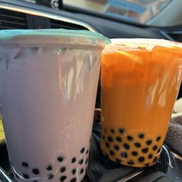 Large Taro Milk Tea w/ boba & a large Thai Iced Tea w/ Boba Large Taro Milk Tea w/ boba & a large Thai Iced Tea w/ Boba