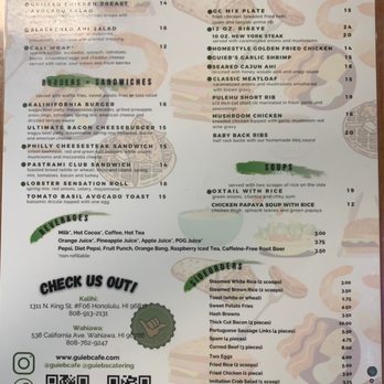 Guieb Cafe - Menu - New American Near Me - Honolulu, Hawaii