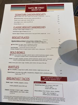 Menu photo 1 Maple Street Biscuit Company Mansfield, TX