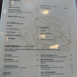 Menu- extensive full menu full of all sorts of delicious items