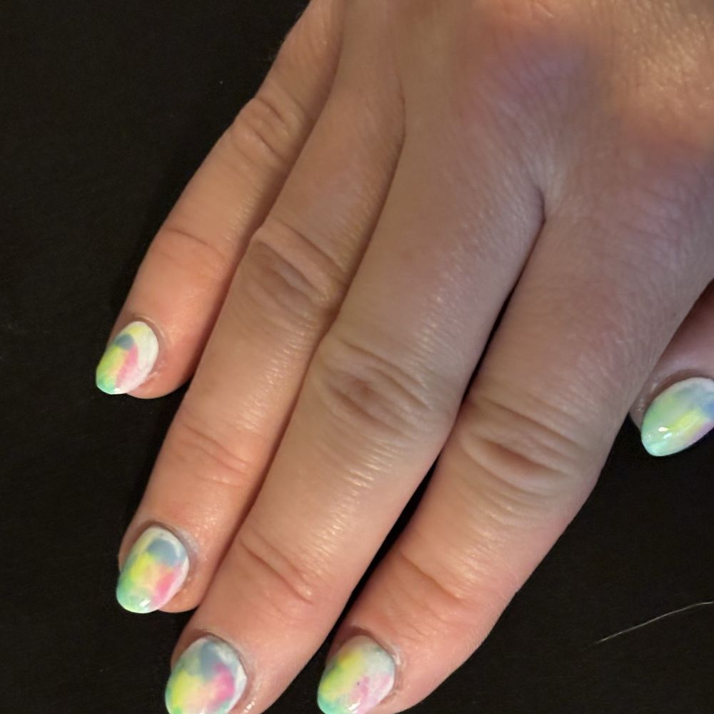 Love Nails - Tie dye short nails. - Nail Salons Near Me - Campbell, California