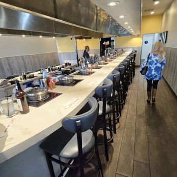 Cal Shabu - Inside. Right is tall counter seats. Left is short counter seats. - Japanese Near Me - Fountain Valley, California