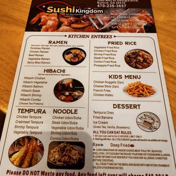 Sushi Kingdom - Menu - Sushi Bars Near Me - Buford, Georgia Sushi Kingdom - Menu - Sushi Bars Near Me - Buford, Georgia