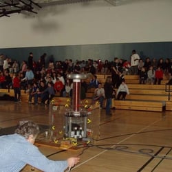 Tierra Linda Middle School - Man demonstrating science contraption