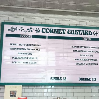 Cornet Custard - A small menu during the first week of business, with a bit of room for possible expansion - Ice Cream & Frozen Yogurt Near Me - Portland, Oregon