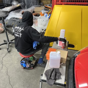 Detailed By J - Making sure he has new gloves on before the process - Auto Detailing Near Me - South El Monte, California