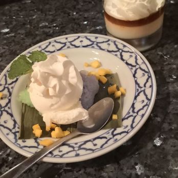 Bangkok Garden Restaurant - Mango sticky rice and thai tea panna cotta - Thai Near Me - Toronto, Ontario Bangkok Garden Restaurant - Mango sticky rice and thai tea panna cotta - Thai Near Me - Toronto, Ontario
