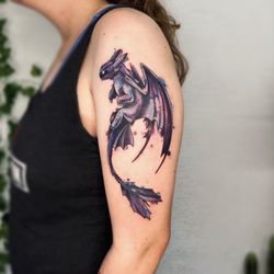 The Ivy Fine Art And Tattoo - Toothless tattoo by Jaclyn @jaclyn.artist