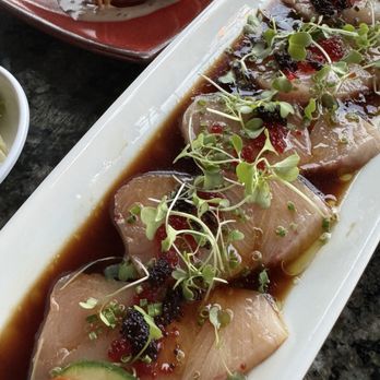 Oku - yellowtail carpaccio. garlic ponzu. very good - Sushi Bars Near Me - Santa Barbara, California Oku - yellowtail carpaccio. garlic ponzu. very good - Sushi Bars Near Me - Santa Barbara, California