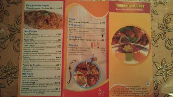 Menu photo 1 Tandoori de l'Inde Lyon, 69