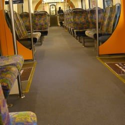 Auckland Public Transport - Train Interior. Western line. Empty early morning commute.