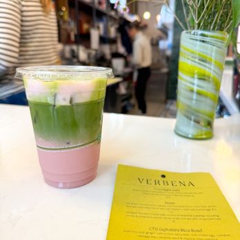 Verbena Free Spirited Shoppe - Iced Strawberry Matcha Latte - Cafes Near Me - Cleveland, Ohio Verbena Free Spirited Shoppe - Iced Strawberry Matcha Latte - Cafes Near Me - Cleveland, Ohio