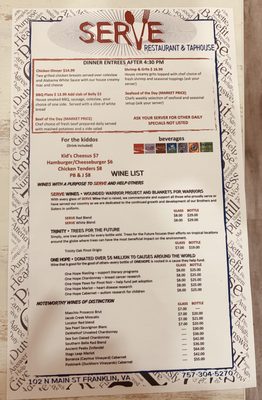 Menu photo 6 Serve Restaurant & Taphouse Franklin, VA Menu photo 6 Serve Restaurant & Taphouse Franklin, VA