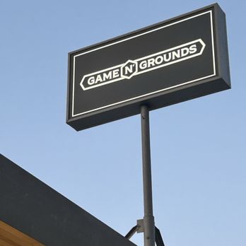 Game N Grounds - Their logo on the monument sign - Coffee & Tea Near Me - Los Angeles, California