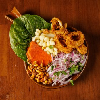 Inka Grill - Ceviche with fried calamari combito - Peruvian Near Me - Lake Forest, California Inka Grill - Ceviche with fried calamari combito - Peruvian Near Me - Lake Forest, California
