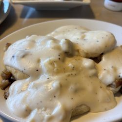Perkins American Food - Biscuits and gravy highly recommend.