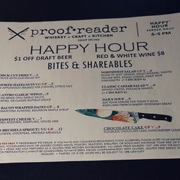 Happy Hour menu Happy Hour menu