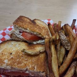 Stackers - Ham Turkey club with fresh French fries