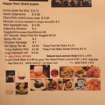 Matsuri - Happy hour menu - Japanese Near Me - Honolulu, Hawaii