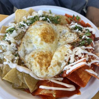 La Guagua - Chiliquilles Divorciados. Done really well. Tortillas were crispy. Both sauces were good but leaned more on the green. - Latin American Near Me - Vacaville, California