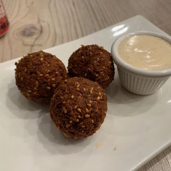 Mesopotamia Kitchen - Falafel (Side Order - 3 Pieces) - Grounded and Deep Fried Garbanzo Beans with Zucchini, Celery, Parsley, and Onion - Mediterranean Near Me - San Francisco, California