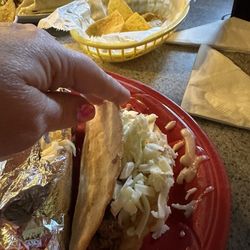 El Indio - Hard shell taco, across the way is the burrito.